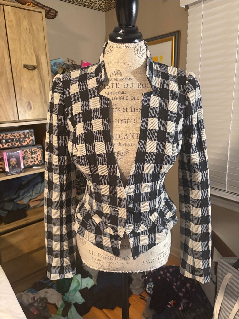 Tracy Reese Black & White Checkered Tailored Women's Blazer - 2